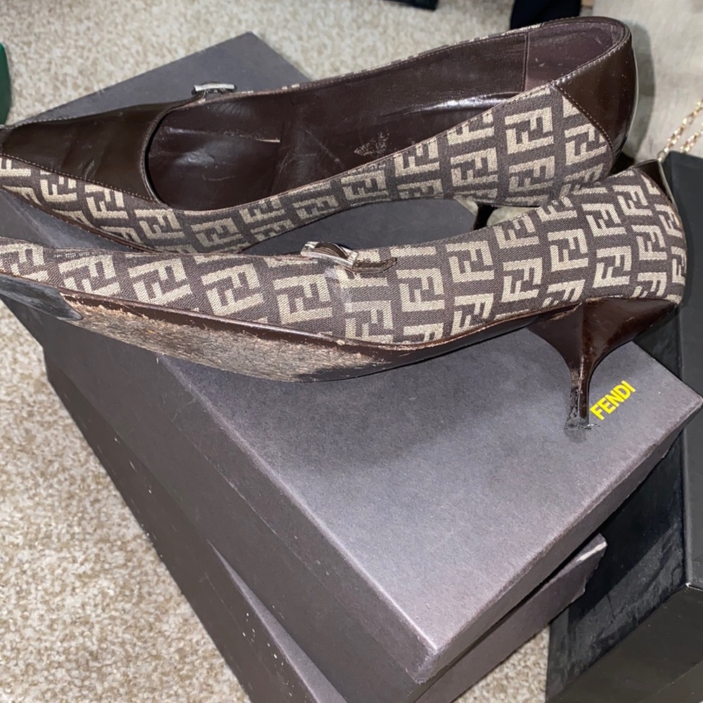 Fendi décolleté zucchini calf